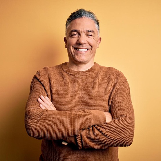 Portrait of happy, smiling middle-aged man