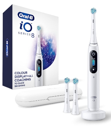 white electric toothbrush and package