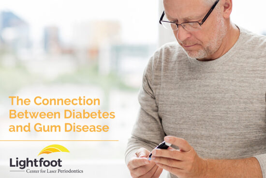 Connection between diabetes and gum disease.